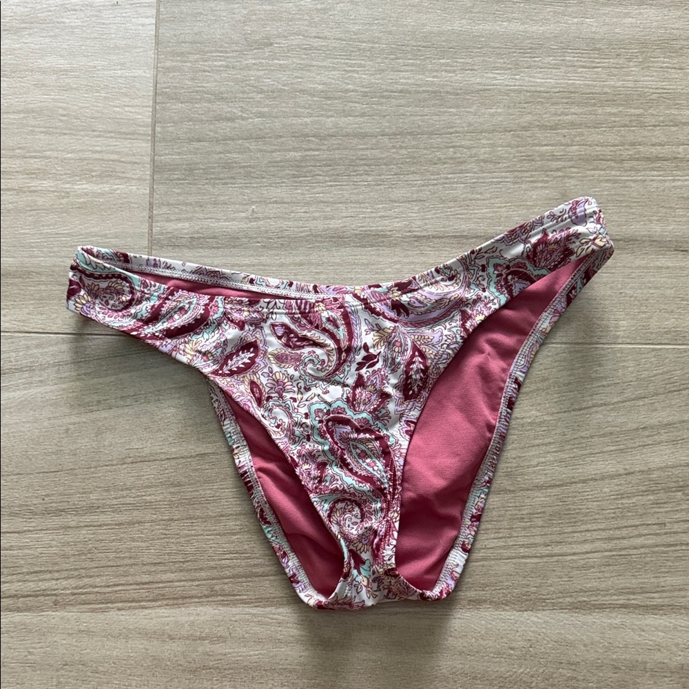 Shade & Shore Pink Paisley Bikini Bottom